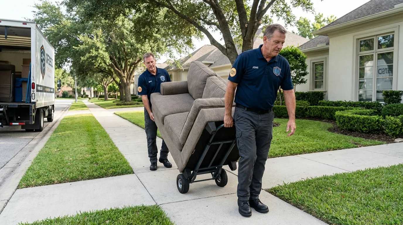 Local residential moving crew loading furniture in Fort Hancock, TX